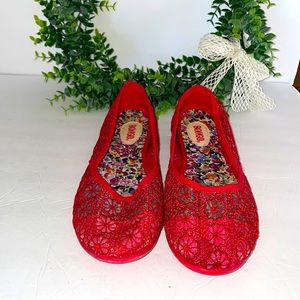 Bongo | Crochet Red Flats Sz.10